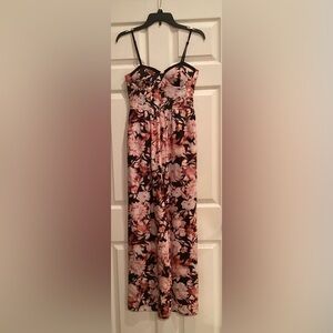 NWOT BOG Collective women’s spaghetti straps, wide leg, floral jumpsuit size M